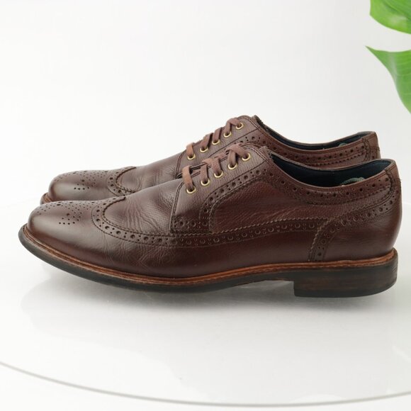 Cole Haan Mens Cooper Oxford Size 11 M Brown Leather Wingtip Brogue Dress Shoe main image 11